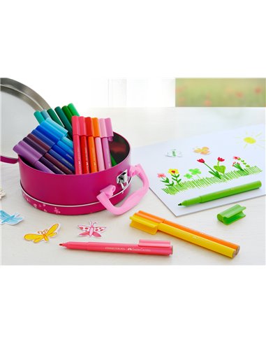 Carioci connector Faber-Castell in gentuta, 33 culori