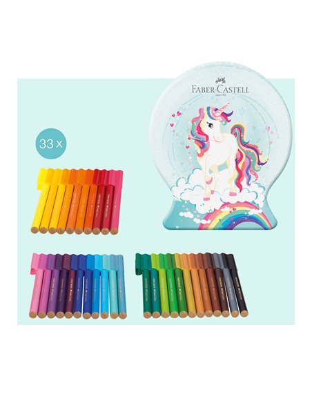 Carioci connector Faber-Castell FC155544. 33 culori, Unicorn