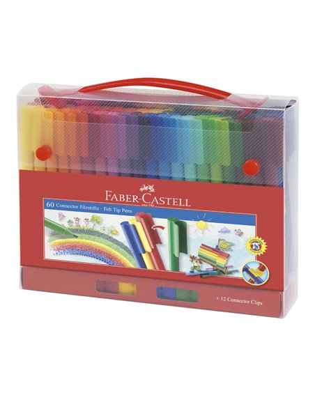 Carioci connector Faber-Castell FC155560, 60 culori Carioci connector Faber-Castell FC155560, 60 culori
