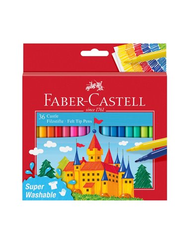 Carioci Faber-Castell FC554203, 36 culori, Castle