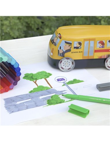 Carioci connector Faber-Castell FC155532, 33 culori, Autobuz