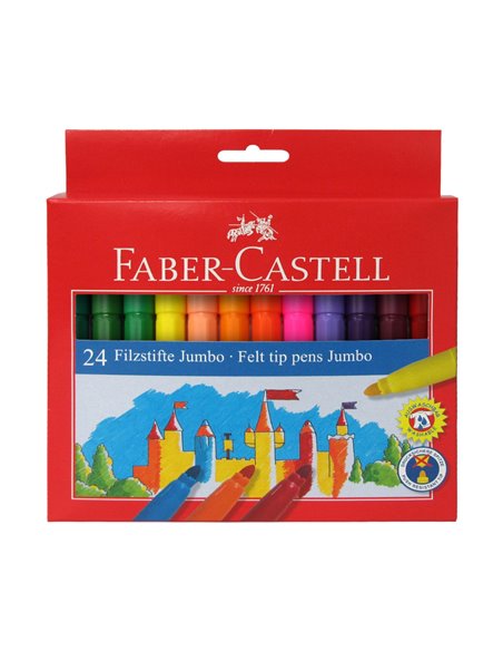 Carioci Jumbo Faber-Castell FC554324, 24 culori Carioci Jumbo Faber-Castell FC554324, 24 culori