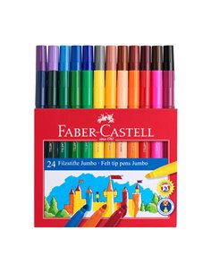 Carioci Jumbo Faber-Castell FC554324, 24 culori 2