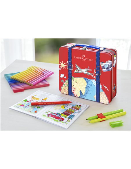 Carioci connector Faber-Castell FC155535, 40 culori, Valiza Carioci connector Faber-Castell FC155535, 40 culori, Valiza