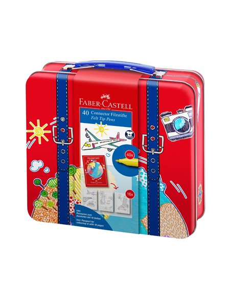 Carioci connector Faber-Castell FC155535, 40 culori, Valiza Carioci connector Faber-Castell FC155535, 40 culori, Valiza