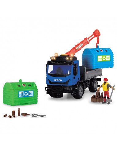 Camion Dickie Toys Playlife Iveco Recycling Container Set cu
