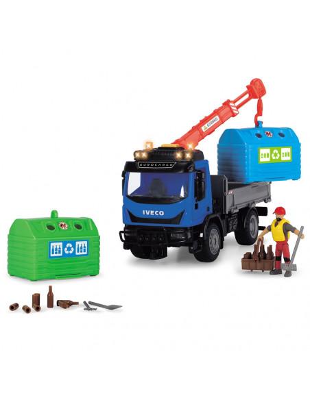 Camion Dickie Toys Playlife Iveco Recycling Container Set cu
