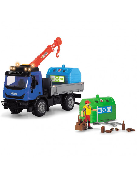 Camion Dickie Toys Playlife Iveco Recycling Container Set cu