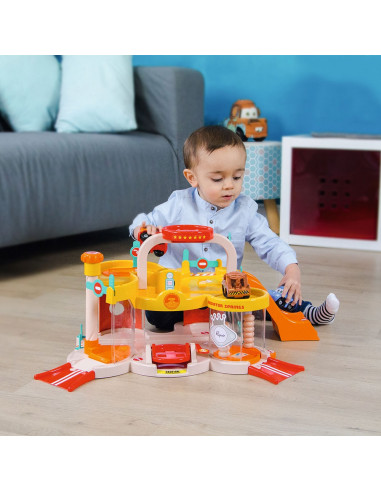 Pista de masini Smoby Vroom Planet Garage cu masinuta