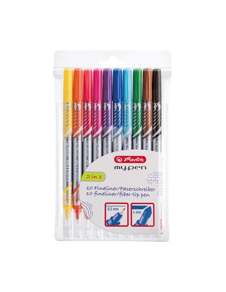Fineliner + Carioci Herlitz My.Pen, Set 10 Fineliner + Carioci Herlitz My.Pen, Set 10