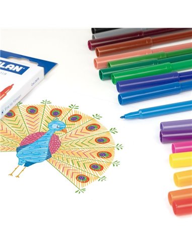 Carioci Milan 06F12, varf subtire, 12 culori