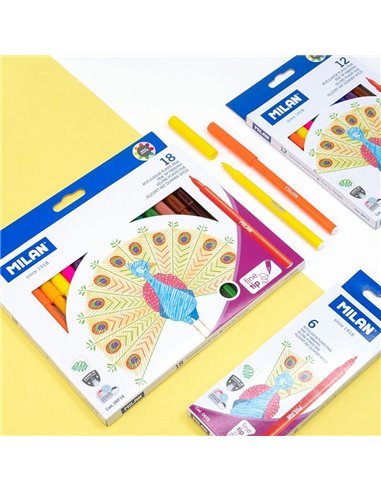 Carioci Milan 06F12, varf subtire, 12 culori