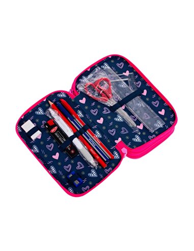 Penar echipat cu 3 fermoare PE3009E Daco, Inimioare Penar echipat cu 3 fermoare PE3009E Daco, Inimioare