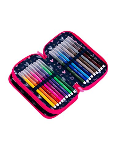 Penar echipat cu 3 fermoare PE3009E Daco, Inimioare Penar echipat cu 3 fermoare PE3009E Daco, Inimioare