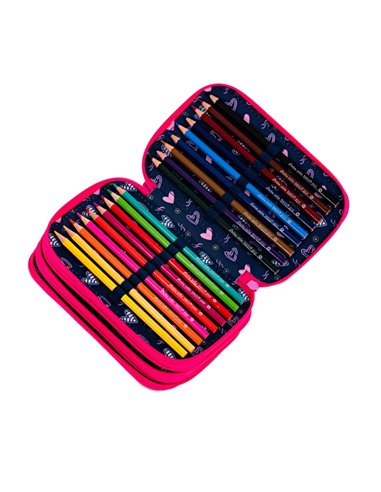 Penar echipat cu 3 fermoare PE3009E Daco, Inimioare Penar echipat cu 3 fermoare PE3009E Daco, Inimioare