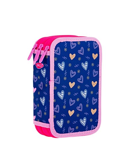 Penar neeechipat cu 3 fermoare PE3009 Daco, Inimioare Penar neeechipat cu 3 fermoare PE3009 Daco, Inimioare