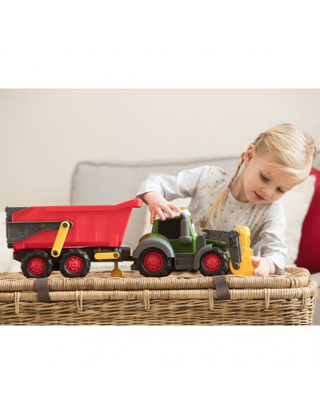Tractor Dickie Toys Happy Farm cu remorca,S203819002