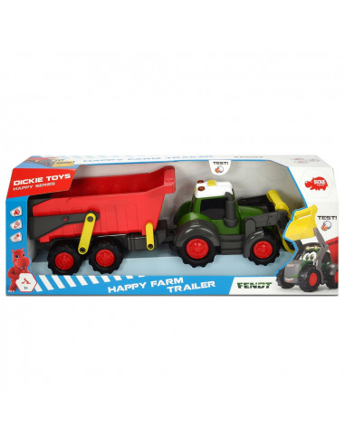 Tractor Dickie Toys Happy Farm cu remorca,S203819002