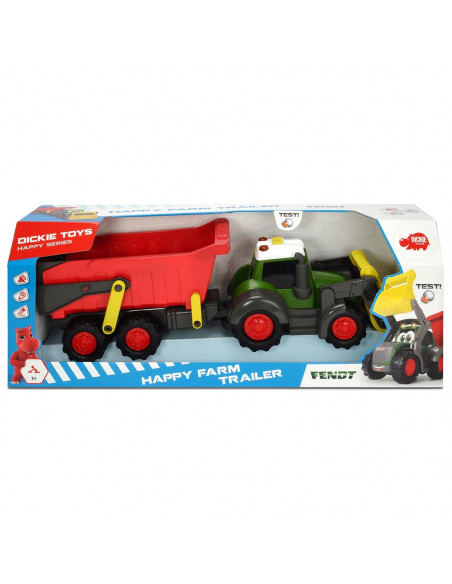 Tractor Dickie Toys Happy Farm cu remorca,S203819002