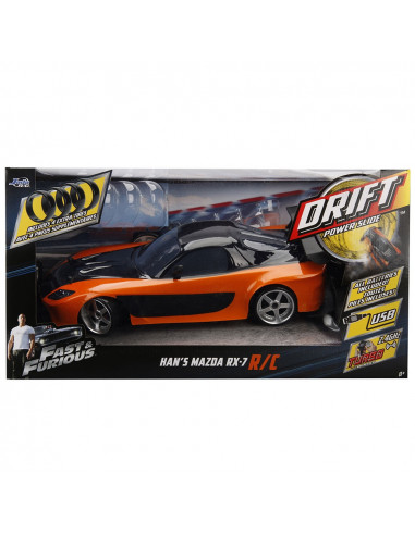 Masina Jada Toys Fast and Furious Mazda RX-7 Drift cu anvelope Masina Jada Toys Fast and Furious Mazda RX-7 Drift cu anvelope