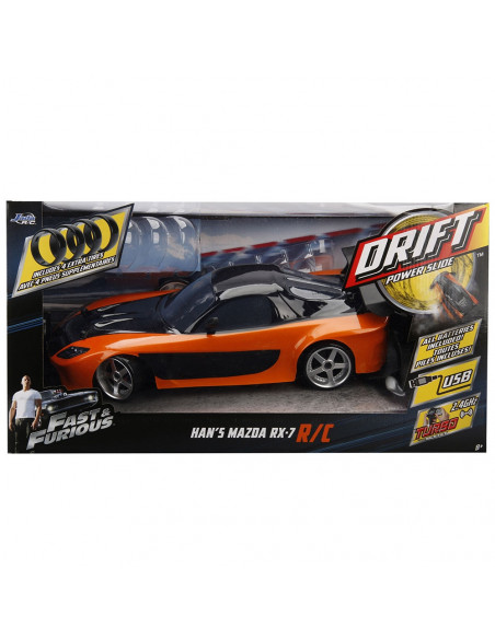Masina Jada Toys Fast and Furious Mazda RX-7 Drift cu anvelope Masina Jada Toys Fast and Furious Mazda RX-7 Drift cu anvelope