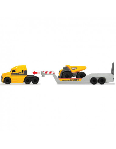 Camion Dickie Toys Mack Volvo Micro Builder cu remorca Camion Dickie Toys Mack Volvo Micro Builder cu remorca