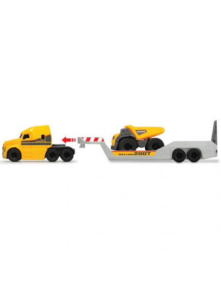 Camion Dickie Toys Mack Volvo Micro Builder cu remorca Camion Dickie Toys Mack Volvo Micro Builder cu remorca