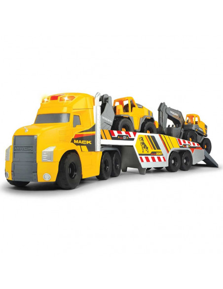 Camion Dickie Toys Mack Volvo Heavy Loader Truck cu remorca