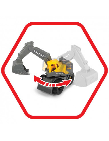 Camion Dickie Toys Mack Volvo Heavy Loader Truck cu remorca