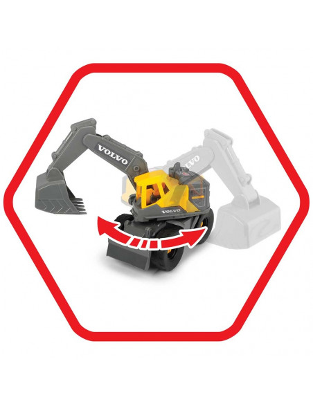 Camion Dickie Toys Mack Volvo Heavy Loader Truck cu remorca