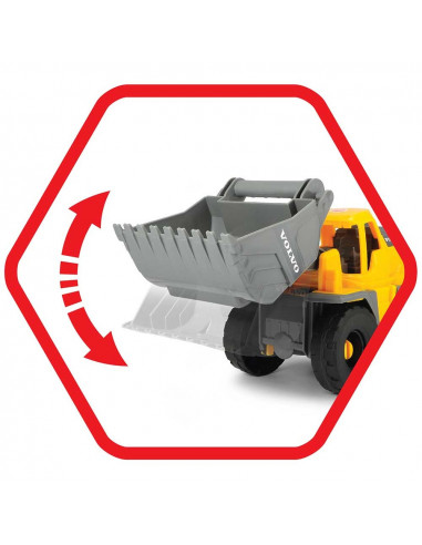 Camion Dickie Toys Mack Volvo Heavy Loader Truck cu remorca