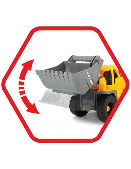Camion Dickie Toys Mack Volvo Heavy Loader Truck cu remorca