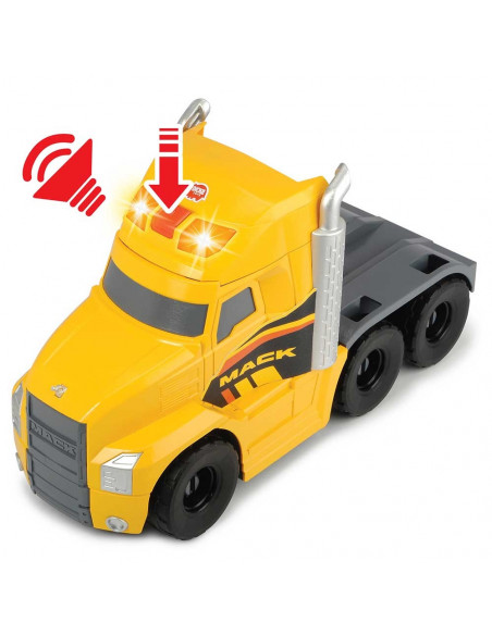 Camion Dickie Toys Mack Volvo Heavy Loader Truck cu remorca