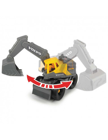 Camion Dickie Toys Mack Volvo Heavy Loader Truck cu remorca
