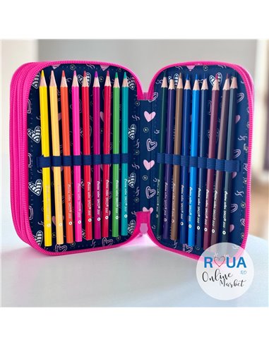 Penar echipat cu 3 fermoare PE3009E Daco, Inimioare Penar echipat cu 3 fermoare PE3009E Daco, Inimioare