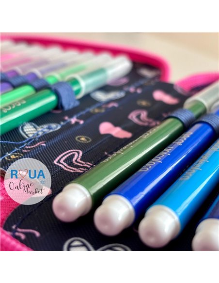 Penar echipat cu 3 fermoare PE3009E Daco, Inimioare Penar echipat cu 3 fermoare PE3009E Daco, Inimioare