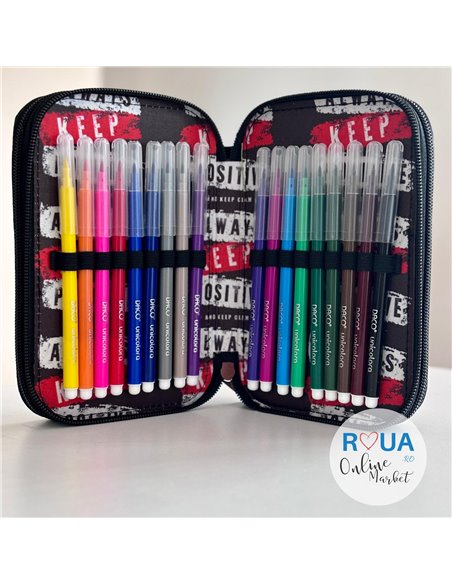 Penar echipat cu 3 fermoare PE3014E Daco, Keep positive