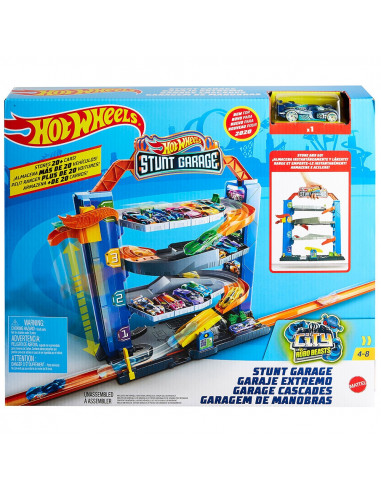 Jucarie Hot Wheels by Mattel City Garajul cu cascadorii cu 1