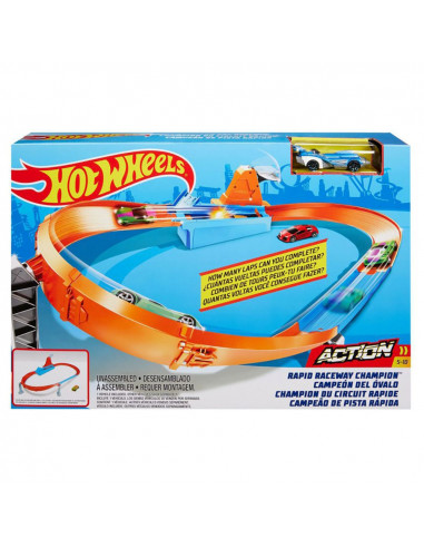 Pista de masini Hot Wheels by Mattel Rapid Raceway Champion cu