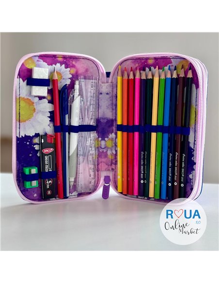 Penar echipat cu 2 fermoare PE263E Daco, Flowers