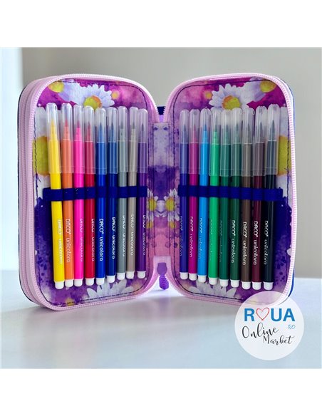 Penar echipat cu 2 fermoare PE263E Daco, Flowers