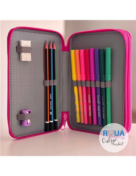 Penar echipat S-COOL SC2446, 2 fermoare, 29 piese, Unicorn