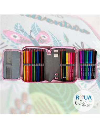 Penar echipat S-COOL SC2437, 1 fermoar, 32 piese, Fluturi