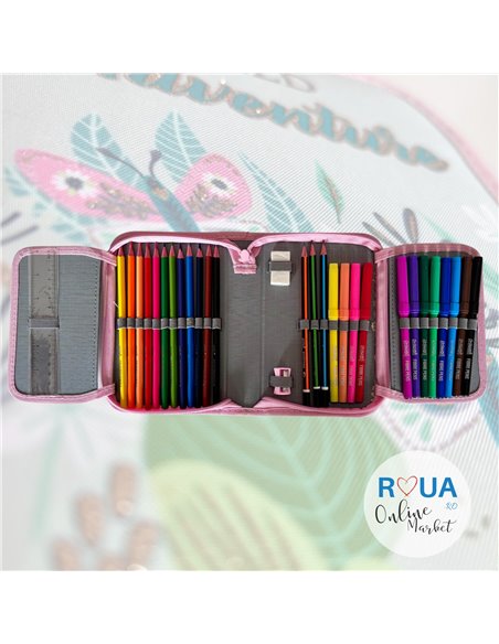 Penar echipat S-COOL SC2437, 1 fermoar, 32 piese, Fluturi