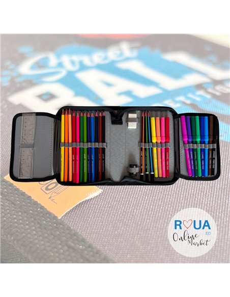 Penar echipat S-COOL SC2445, 1 fermoar, 32 piese, Basketball Penar echipat S-COOL SC2445, 1 fermoar, 32 piese, Basketball