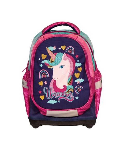 Ghiozdan scoala anatomic S-COOL SC1511, Motiv unicorn