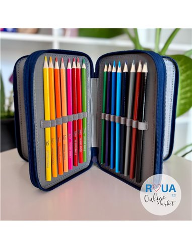 Penar echipat cu 3 fermoare YOLLO YL116, Dinozaur Penar echipat cu 3 fermoare YOLLO YL116, Dinozaur