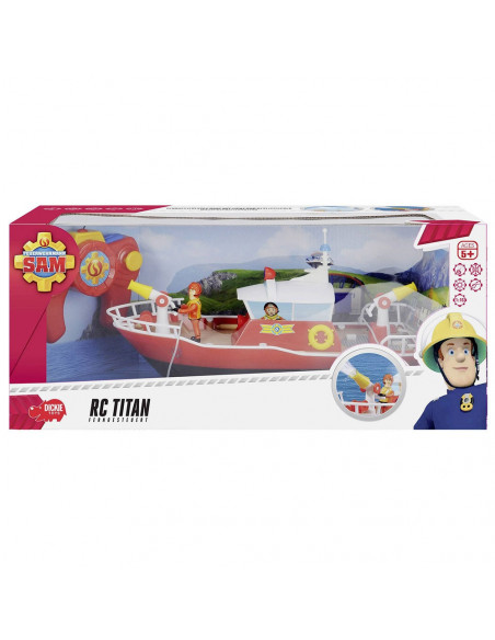 Barca Dickie Toys Fireman Sam Titan cu telecomanda si figurina Barca Dickie Toys Fireman Sam Titan cu telecomanda si figurina