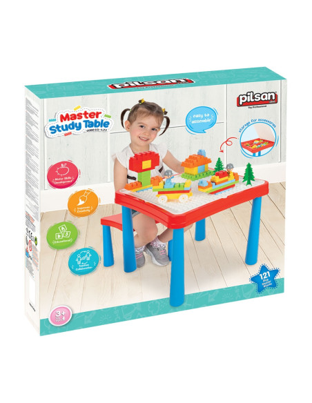 PL-03-477,Set masuta cu scaune si cuburi Pilsan Master Study Table cu 121 piese