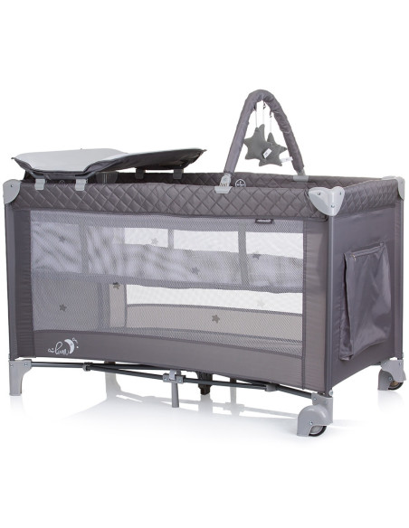 KOSILU242AS,Patut pliabil cu saltea de infasat Chipolino Luna ash grey